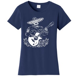 Mariachi Skeleton Guitar Racerback Women's T-Shirt