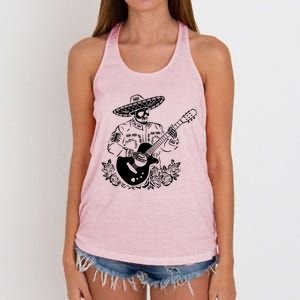 Mariachi Skeleton Guitar Racerback Women's Knotted Racerback Tank