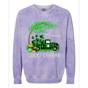 Mommy Shamrock Graphic Truck St Patricks Day Colorblast Crewneck Sweatshirt