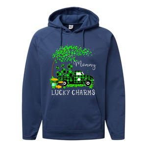 Mommy Shamrock Graphic Truck St Patricks Day Performance Fleece Hoodie