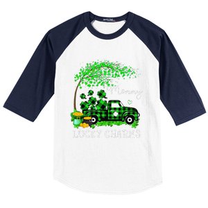 Mommy Shamrock Graphic Truck St Patricks Day Baseball Sleeve Shirt