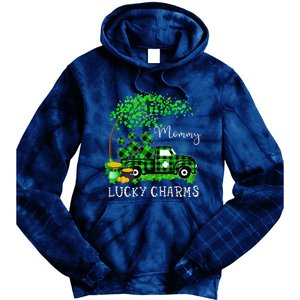 Mommy Shamrock Graphic Truck St Patricks Day Tie Dye Hoodie