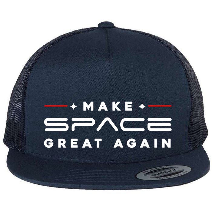 Make Space Great Again Trump 2024 Flat Bill Trucker Hat