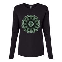 Mandala Sacred Geometry Prana Art Yoga Mantra Om Good Vibe Womens Cotton Relaxed Long Sleeve T-Shirt