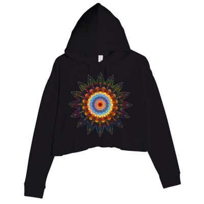 Mandala Sacred Geometry Prana Art Yoga Mantra Om Good Vibe Crop Fleece Hoodie