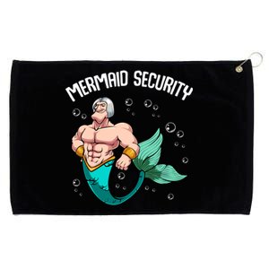 Mermaid Security Gift For Grandpa Dad Brother Father Gift Grommeted Golf Towel