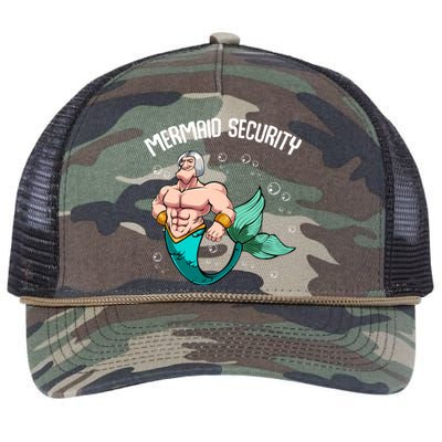 Mermaid Security Gift For Grandpa Dad Brother Father Gift Retro Rope Trucker Hat Cap