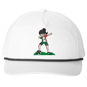 Mexico Soccer Girl Dabbing Snapback Five-Panel Rope Hat