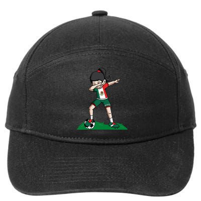 Mexico Soccer Girl Dabbing 7-Panel Snapback Hat