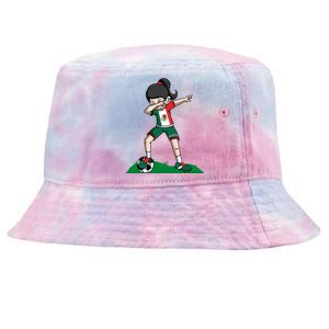 Mexico Soccer Girl Dabbing Tie-Dyed Bucket Hat