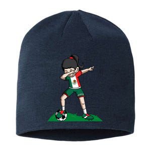 Mexico Soccer Girl Dabbing Sustainable Beanie