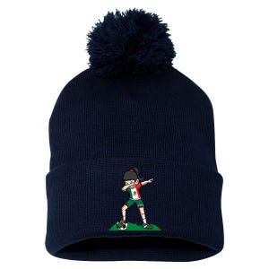 Mexico Soccer Girl Dabbing Pom Pom 12in Knit Beanie