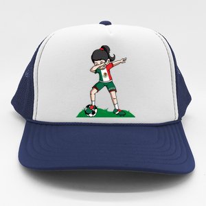 Mexico Soccer Girl Dabbing Trucker Hat