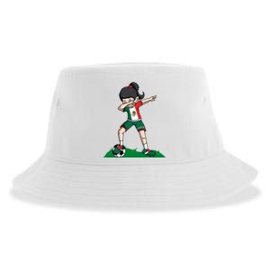 Mexico Soccer Girl Dabbing Sustainable Bucket Hat