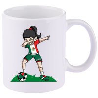 Mexico Soccer Girl Dabbing 11oz C Handle Ceramic Mug