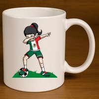 Mexico Soccer Girl Dabbing 11oz C Handle Ceramic Mug