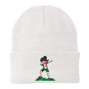 Mexico Soccer Girl Dabbing Knit Cap Winter Beanie