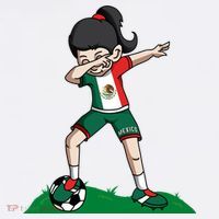 Mexico Soccer Girl Dabbing Flatbill Hat