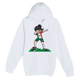 Mexico Soccer Girl Dabbing Premium Pullover Hoodie