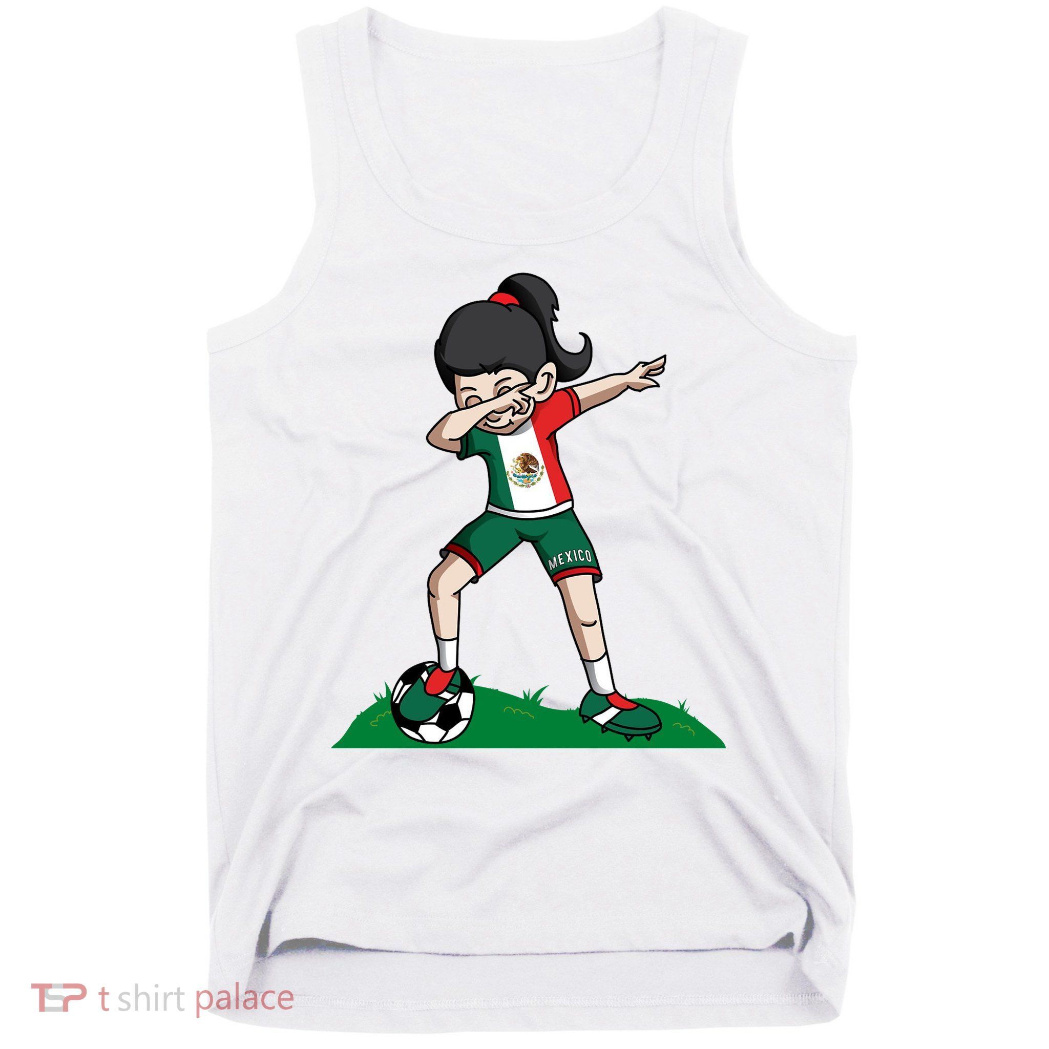 Mexico Soccer Girl Dabbing Tank Top