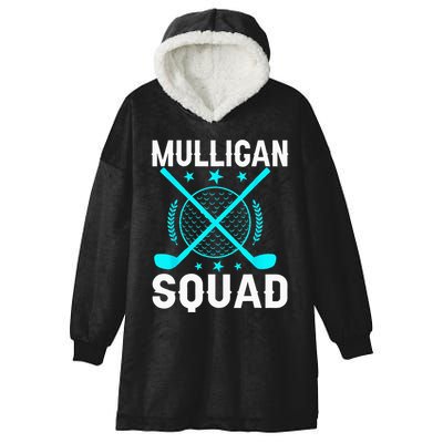 Mulligan Squad Golf Team Golfer Golfing Stocking Stuffer Hooded Wearable Blanket