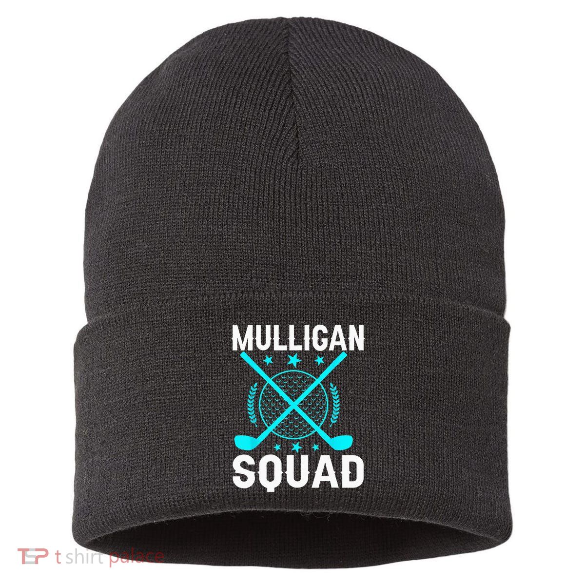 Mulligan Squad Golf Team Golfer Golfing Stocking Stuffer Sustainable Knit Beanie