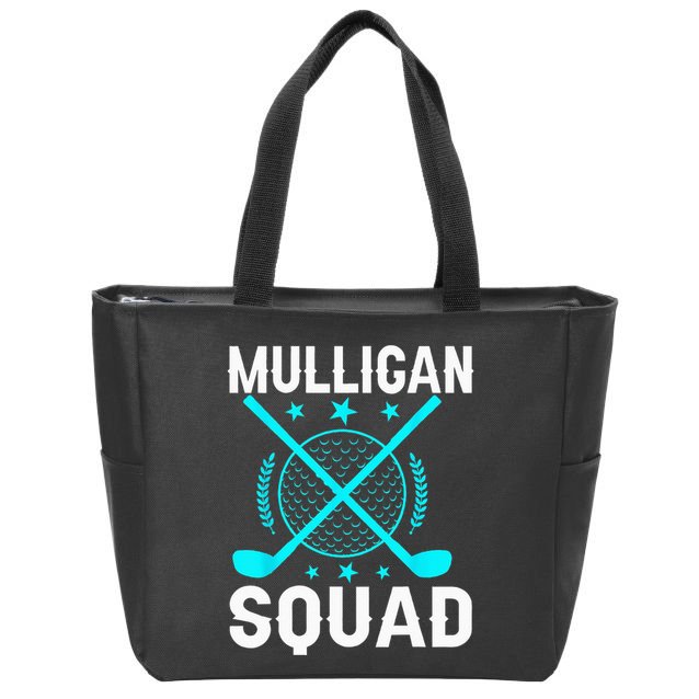 Mulligan Squad Golf Team Golfer Golfing Stocking Stuffer Zip Tote Bag