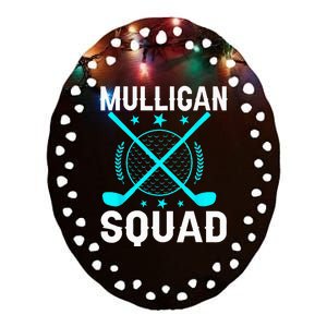 Mulligan Squad Golf Team Golfer Golfing Stocking Stuffer Ceramic Oval Ornament