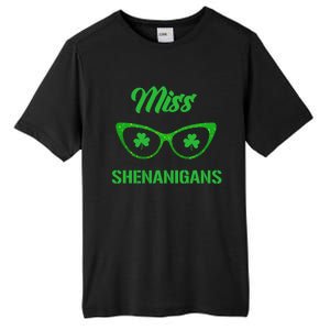 Miss Shenanigans Galasses Shamrock St Patrick's Day Party Cute Gift Tall Fusion ChromaSoft Performance T-Shirt