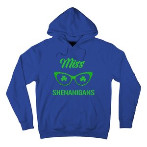 Miss Shenanigans Galasses Shamrock St Patrick's Day Party Cute Gift Hoodie