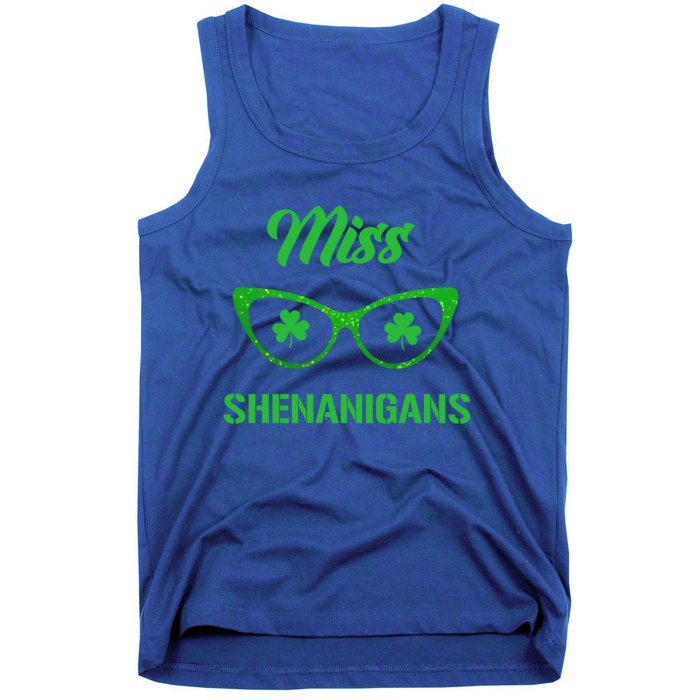 Miss Shenanigans Galasses Shamrock St Patrick's Day Party Cute Gift Tank Top