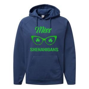 Miss Shenanigans Galasses Shamrock St Patrick's Day Party Cute Gift Performance Fleece Hoodie