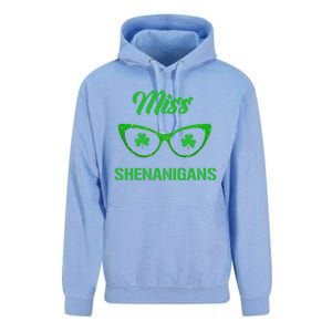 Miss Shenanigans Galasses Shamrock St Patrick's Day Party Cute Gift Unisex Surf Hoodie