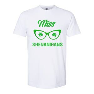 Miss Shenanigans Galasses Shamrock St Patrick's Day Party Cute Gift Softstyle CVC T-Shirt