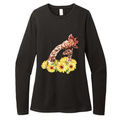 Mom Sunflower Gift Safari Africa Animal Giraffe Womens CVC Long Sleeve Shirt