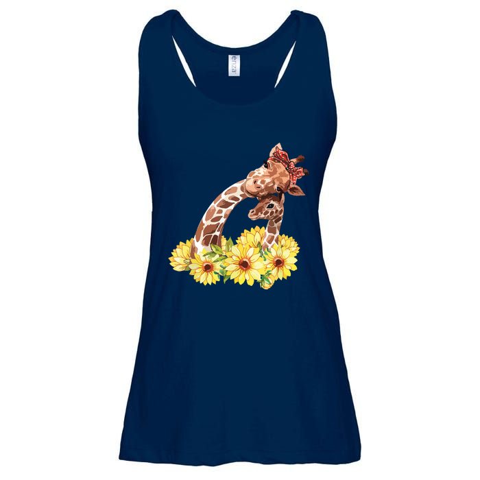 Mom Sunflower Gift Safari Africa Animal Giraffe Ladies Essential Flowy Tank