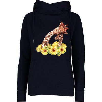 Mom Sunflower Gift Safari Africa Animal Giraffe Womens Funnel Neck Pullover Hood