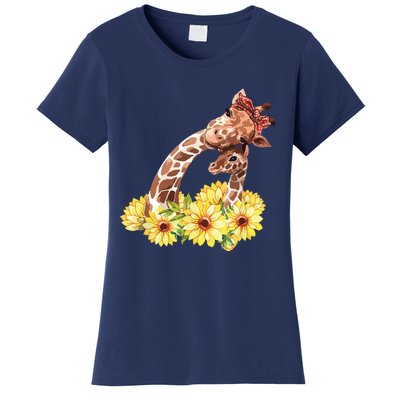 Mom Sunflower Gift Safari Africa Animal Giraffe Women's T-Shirt