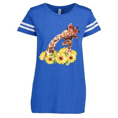 Mom Sunflower Gift Safari Africa Animal Giraffe Enza Ladies Jersey Football T-Shirt