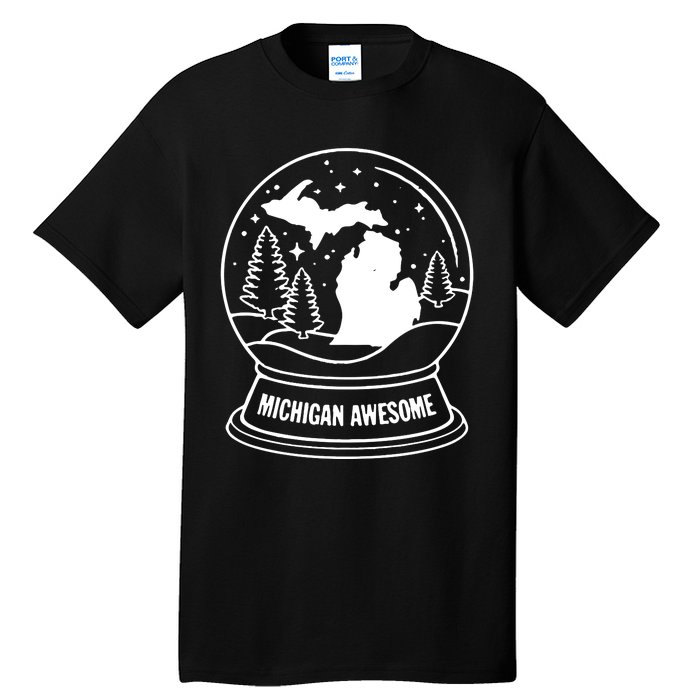 Michigan Snow Globe Tall T-Shirt