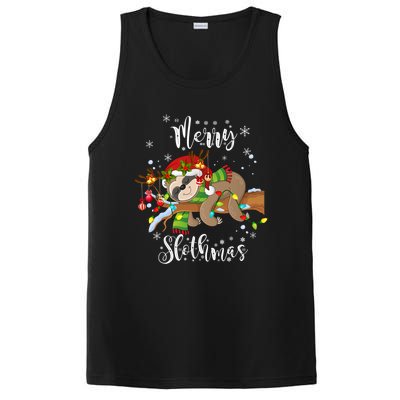 Merry Slothmas Gift Christmas Funny Cute Sloth Gift PosiCharge Competitor Tank