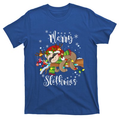 Merry Slothmas Gift Christmas Funny Cute Sloth Gift T-Shirt