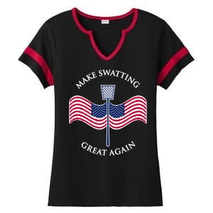 Make Swatting Great Again In America Usa Funny Cool Gift Ladies Halftime Notch Neck Tee