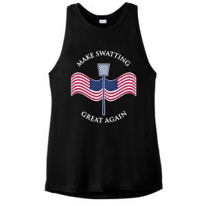 Make Swatting Great Again In America Usa Funny Cool Gift Ladies PosiCharge Tri-Blend Wicking Tank