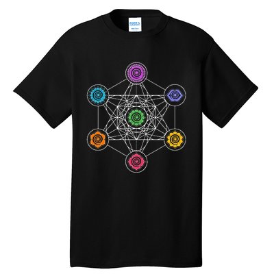 Metatronscube Sacred Geometry Chakra Yoga Symbol 4d Tall T-Shirt