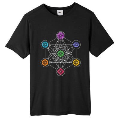 Metatronscube Sacred Geometry Chakra Yoga Symbol 4d Tall Fusion ChromaSoft Performance T-Shirt