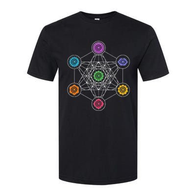 Metatronscube Sacred Geometry Chakra Yoga Symbol 4d Softstyle® CVC T-Shirt