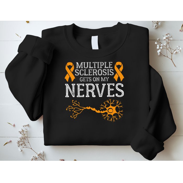 Multiple Sclerosis Gets On My Nerves Awareness Orange Sweatshirt