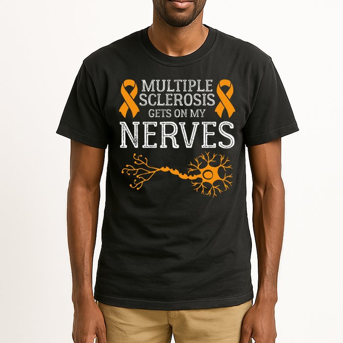 Multiple Sclerosis Gets On My Nerves Awareness Orange Tall T-Shirt