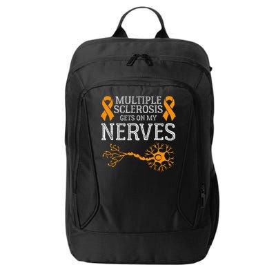 Multiple Sclerosis Gets On My Nerves Awareness Orange City Backpack